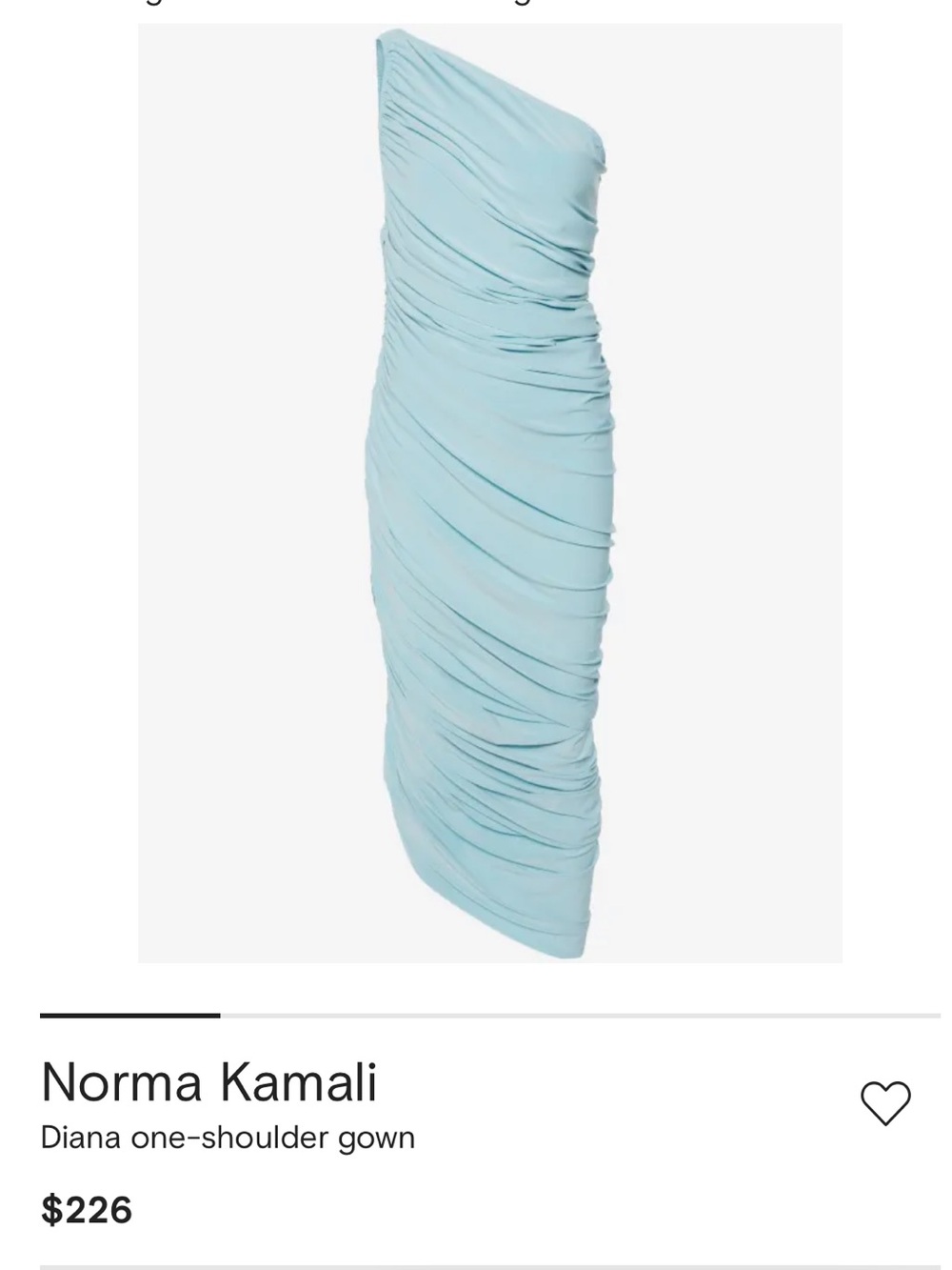 Norma Kamali One-Shoulder Draped Dress in Light Blue